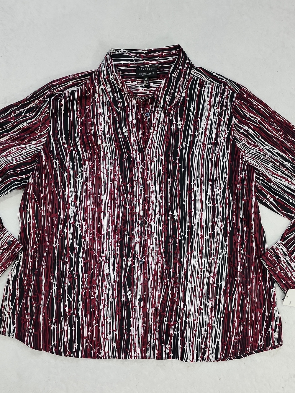 Foxcroft Wrinkle Free Shaped Fit Button Down Shirt New With Tags